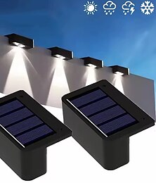 economico -4/8 luci da parete solari a LED per esterni IP65, impermeabili, per illuminazione di decorazioni da giardino, per recinzioni, scale, cortili, piscine