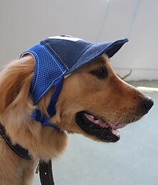 お買い得  -犬用野球帽、犬用猫用夏用ビーチバイザー帽子、耳穴付き、調節可能、子犬用サンボンネット、ヘッドドレス