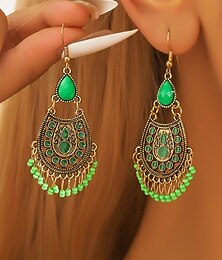 abordables -Boucles d'oreilles pendantes bohèmes en forme de larme pour femmes – style tribal vintage avec franges perlées, bijoux légers pour fêtes et festivals