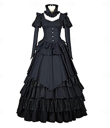 abordables -Rococo Victorienne 18ème Siècle Robe Costume de fête Bal Masqué Manche Volants Marie-Antoinette Femmes Royal Carnaval Performance Soirée & Fête Adulte Robe