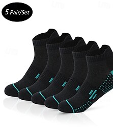 abordables -Hombre 5 pares Paquetes múltiples Calcetín Calcetines para correr Calcetines informales Negro Blanco Color A Lunares Vacaciones Deporte Diario Básico Medio Primavera Otoño Moda Casual