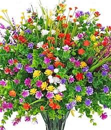 billiga -24 buntar konstgjorda blommor för utomhusbruk, konstgjord eukalyptusgrönt för inomhus- och utomhusdekoration, konstgjorda växter för trädgård, sovrum, vardagsrum, bordsskiva, heminredning