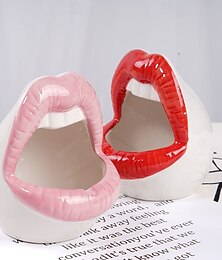 abordables -Cenicero de cerámica con forma de labio, cenicero decorativo para el hogar, adorno de escritorio moderno para la decoración del hogar.