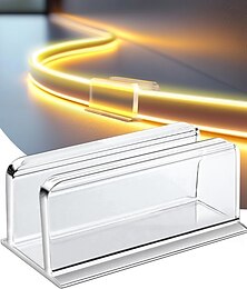 abordables -20 piezas de clips de luz de cuerda de neón para montaje en tira de LED transparente impermeable - soporte de montaje en pared adhesivo para Govee y otras tiras de luces LED de neón