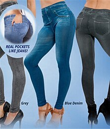 billiga -Kvinno leggings byxor 3D-print chinos semester vintage streetwear hel längd hög midja enfärgad utskrift bekväm mjuk komfortabel stretchig utomhus gata svart blå grå sommar skinny