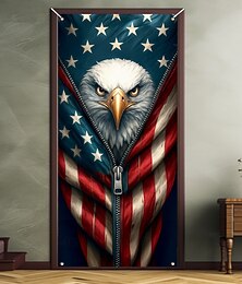 economico -Decorazioni per Porta del Giorno dell'Indipendenza Copertura Porta Americana Patriotica Aquila Arazzo Tenda per Porta Decorazione Sfondo Interno/Esterna Banner per Porta Principale Fattoria