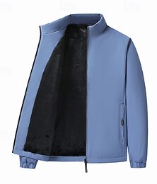 お買い得  -男性用 ウィンドブレーカー ハイキング ジャケット ハイキング フリースジャケット 冬 アウトドア 断熱 防風 フリースジャケット ブラック ブルー グレー