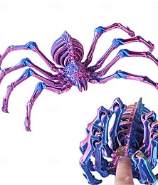 abordables -Figurine d'araignée imprimée en 3D pour Halloween, grand jouet araignée articulé avec articulations mobiles, modèle animal articulé rétractable pour décoration d'Halloween ou accessoires de farce
