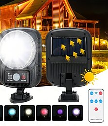 economico -Luci stradali solari a LED per esterni con telecomando, lampada da giardino impermeabile, balcone, scala, luce da parete con sensore di movimento del corpo umano, 1 pz.