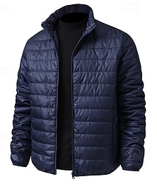 abordables -Hombre Chaqueta acolchada Chaqueta de Invierno Al aire libre Templado Trajes de senderismo Ropa de senderismo Invierno Otoño Camiseta Camping / Senderismo / Espeleología Corriendo Negro Gris claro