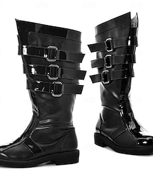 abordables -Punk y gótico Medieval Renacimiento Zapatos Botas Botas hasta la rodilla Feria del Renacimiento Pirata Vikingo Cruzado Hombre Celta Pirata Víspera de Todos los Santos Mascarada Fiesta y Noche LARP
