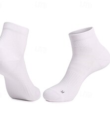 abordables -1 Par Hombre Calcetines para correr Transpirable Secado rápido Antibacteriano acolchado Al aire libre tripulación de cuarto Retazos Nailon Blanco Verde claro Crema para Esquí Corriendo Camping