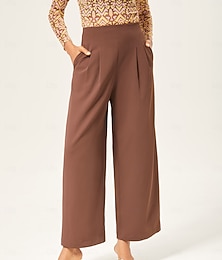 baratos -Mulheres Feminino Reto Comprimento total Elegante Casual Café Todas as Estações XS S M