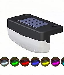 abordables -Luz LED solar RGB para terraza, exterior, impermeable, para jardín, patio, escaleras, barandilla, decoración de vallas, iluminación blanca fría/cálida, 1 unidad