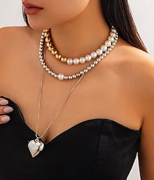 voordelige -Hangertjes ketting Parel Dames Elegant Modieus Artistiek Meerlaags Bruiloft Druppels Kettingen Voor Bruiloft Feest Verjaardag