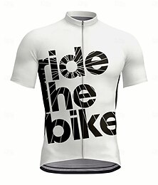abordables -Hombre Maillot de Ciclismo Manga Corta Bicicleta Maillot Camiseta con 3 bolsillos traseros Resistente a los rayos UV Secado rápido Cremallera delantera Bandas Reflectantes Blanco Deportes Ropa