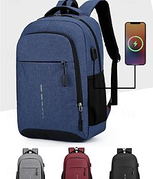 olcso -Férfi USB-s töltős iskolai hátizsák, több zsebbel és fényvisszaverő csíkos kialakítással – stílusos tinédzser fiúknak való laptoptáska főiskolára, középiskolába és a napi ingázáshoz
