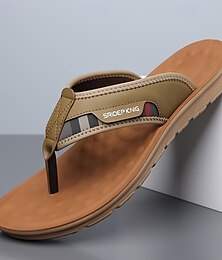 abordables -Tongs vert armée pour hommes avec sangle en toile colorblock, design léger à enfiler pour la plage, la piscine et l'utilisation quotidienne en été
