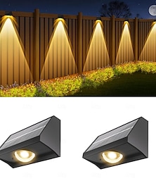 economico -Luci solari da parete per esterni, 1/2/3 lenti a LED, luci per recinzione, alimentate da esterno, impermeabili, bianco caldo, accensione/spegnimento automatico, illuminazione a LED con numero civico,