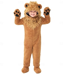 abordables -Cuento de hadas Animal León Disfraz Pijamas Kigurumi Monos Estilo lindo Chico Chica Niños Rendimiento Disfraces educativos Disfraces para eventos escolares Víspera de Todos los Santos Carnaval Día