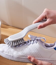 abordables -Cepillo de limpieza de zapatos de 360 grados, 2 unidades, mango largo, cerdas suaves.