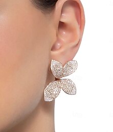 economico -Per donna Orecchini a perno Geometrico Fiore Prezioso Elegante Moda Diamanti d'imitazione Orecchini Gioielli Argento / Oro Per Matrimonio Feste Lavoro Quotidiano 1 Paio