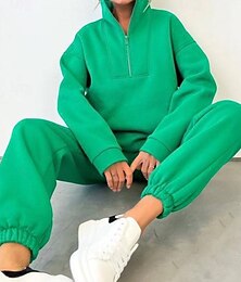 abordables -Mujer Tracksuit Pantalones Deportivo Ropa Deportiva Otoño Manga Larga Cuello Alto Licra Mantiene abrigado Resistente al Viento Corriendo Rutina de ejercicio Ropa Deportiva Ropa de deporte Ropa de