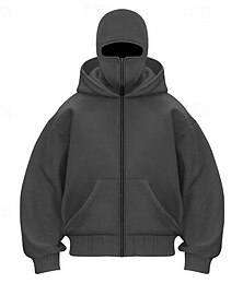 abordables -Hombre Sudadera Sudadera con capucha y cremallera completa Negro Blanco Rojo Gris Claro Gris Oscuro Con Capucha Plano Bolsillo Deporte Diario Festivos Poliéster Ropa de calle Básico Casual Primavera
