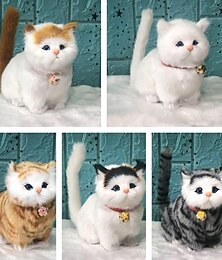 Недорогие -прекрасная имитация животного кукла плюшевая игрушка кошка со звуком детская игрушка украшения мягкие игрушки