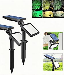 abordables -Luces solares para caminos, lámpara de jardín, lámpara de suelo con ajuste de energía solar, IP65, lámpara decorativa para jardín, iluminación de pared impermeable, 1 unidad
