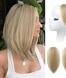 economico -Clip in volumizzante per capelli, 2 pezzi da 8 pollici, corti e spessi, clip in per capelli che aggiungono volume extra per donne con capelli fini e sottili - biondo medio