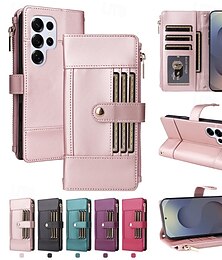 economico -Custodia per telefono per Samsung Galaxy S24 S23 S22 S21 Ultra Plus A55 A35 A25 A15 5G A54 A34 A14 A73 A53 A33 A23 A13 A72 A52 A42 A32 A22 A12 A02, custodia a portafoglio con supporto e cerniera,