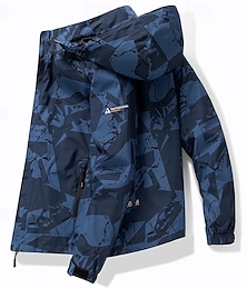 preiswerte -Herren Windjacke Wanderjacke Regenmantel Außen Wasserdicht Winddicht Wanderoutfits Wanderbekleidung Frühling Herbst Oberteil Camping / Wandern / Höhlenforschung Laufen Dunkelgrau Schwarz Blau