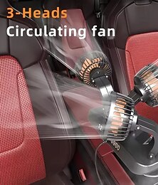 abordables -Ventilador de coche de 5 V con triple cabezal y interfaz USB, dispositivo electrónico con USB ajustable de 3 velocidades para refrigeración de coche, accesorios para ordenador de coche, compatible con