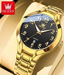お買い得  -olevs 3650 メンズ レディース 腕時計 オリジナル 高級 クォーツ 腕時計 防水 夜光 腕時計 男性用 日付 スポーツ 腕時計