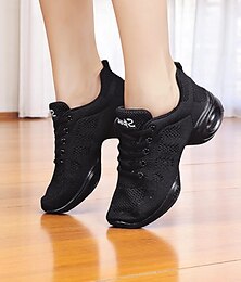 preiswerte -Schwarze Jazz-Dance-Sneaker für Damen – leichte, atmungsaktive Profi-Schuhe für Hip-Hop, Zumba und Fitnesstraining