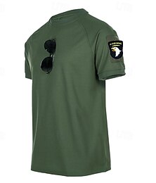 abordables -Hombre cima de senderismo Camiseta de senderismo Manga Corta Cuello Barco Camiseta Al aire libre Secado rápido Ligero Transpirable Poliéster Negro Verde Caqui Tenis Golf Corriendo