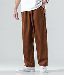 preiswerte -Herren Cordhose Hose Freizeithose Tasche Kordelzug Elastischer Bund Einfach Komfort Sport im Freien Täglich Mode Lässig Schwarz Kaffee Mikroelastisch