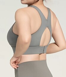 お買い得  -女性用 ヨガブラ 戦車 ピラティスブラ 下着 衝撃 高いサポート 高通気性 ワイヤレス パッド入り 単色/無地 スポーツ アクティブウェア ダークブルー コーヒー ジム ピラティス ランニング