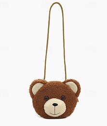 お買い得  -漫画のぬいぐるみクロスボディバッグ、かわいい動物のクマのコインウォレット、男の子と女の子のミニショルダーバッグ