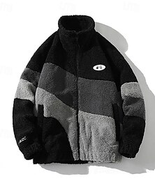 halpa -Miesten Tuulitakki Vaellustakki Fleecetakki Talvi ulko- Tilkkutäkki Lämpö Tuulenkestävä Fleecetakit Musta Valkoinen Harmaa