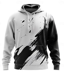 abordables -Hombre Bloque de color Sudaderas Sudadera Abrigos Sudadera con capucha Cuello Barco Fresco Impresión 3D Discoteca Ropa de calle Blanco Amarillo Correa Puro Otoño Invierno Diseñador