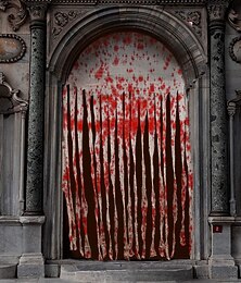 Недорогие -украшения на хэллоуин декор для дома хэллоуин кровь оружие баннер гирлянда баннер дверь занавеска для вечеринки хэллоуин украшения для ванной комнаты на хэллоуин