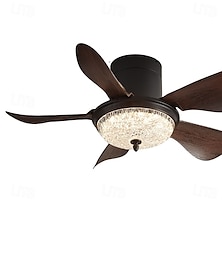 abordables -Ventilateur de plafond moderne à 3 pales avec LED, en bois, ABS, moteur à courant continu sans pales, conversion de fréquence, fer, télécommande 110 V-220 V