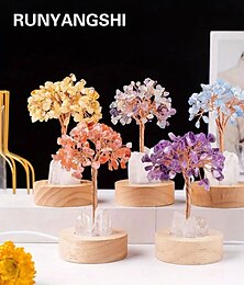 economico -1 pezzo di cristallo di quarzo naturale trasparente - luce notturna decorativa da comodino con porta USB