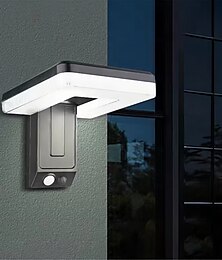 abordables -Lámpara de pared solar con cabezal plegable de 120°, detección infrarroja remota, 3 modos de iluminación, panel solar eficiente e impermeable IP65, 1 unidad