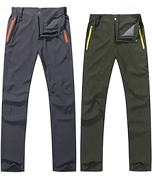 abordables -Hombre Pantalones para senderismo pantalones de senderismo Al aire libre Ajuste regular Impermeable Resistente al Viento Prendas de abajo Bolsillo con cremallera Gris oscuro Negro Corriendo Camping