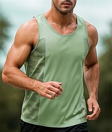 economico -Per uomo Canotta da corsa Top da corsa Maglia da corsa Senza Maniche Top Traspirante Asciugatura Rapida Leggero Tennis Golf Corsa abbigliamento sportivo Abbigliamento sportivo Blocco di colori Nero