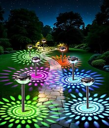 economico -2/4 luci solari da esterno per vialetti, decorazioni da giardino, luci da proiezione impermeabili per sentieri da giardino, 2 modalità di illuminazione per ville, cortili, terrazze, garage, vialetti.