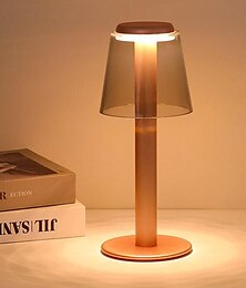 economico -Lampada da tavolo in metallo senza fili, con sensore tattile, a LED, con luce da scrivania, dimmerabile a 3 colori, alimentata a batteria, luce notturna per cameretta dei bambini, camera da letto,